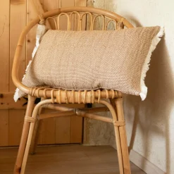 Coussin Et Housse|EMINZA Coussin rectangulaire coton texturé (50 x 80 cm) Jamy Marron