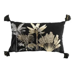 Coussin Et Housse|COTON d'intu017drieur Coussin rectangulaire coton (30 x 50 cm) Karaba Noir