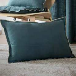 Coussin Et Housse|STOF Coussin rectangulaire coton (40 x 60 cm) Helios Bleu