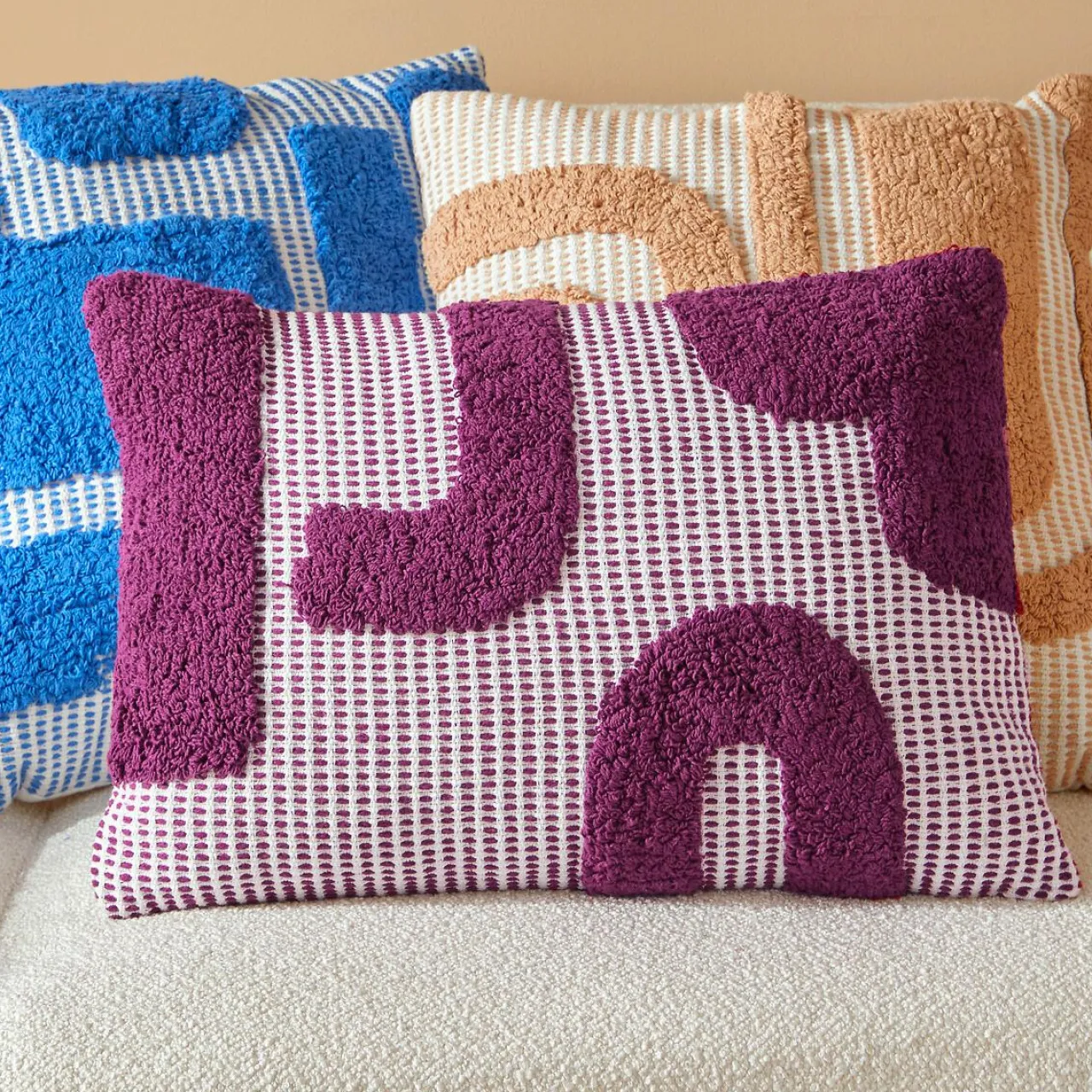 Coussin Et Housse|Atmosphera, cru017dateur d'intu017drieur Coussin rectangulaire coton (38 x 58 cm) Poppy Violet