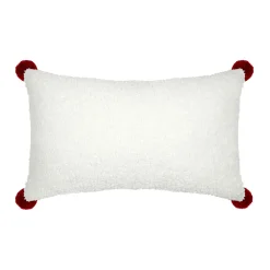 Coussin Et Housse|STOF Coussin rectangulaire effet fausse fourrure (30 x 50 cm) Bessey Rouge