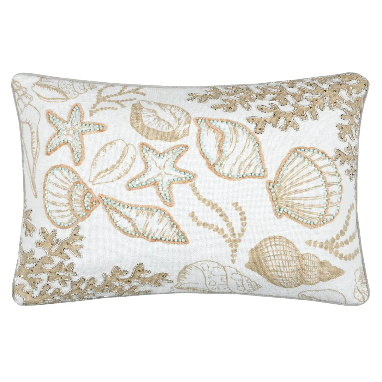 Coussin Et Housse|STOF Coussin rectangulaire en coton (35 x 50 cm) Barbade Blanc