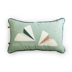 Coussin Et Plaid Enfant|Coussin Et Plaid Enfant|L'EFFET PAPILLON Coussin rectangulaire enfant coton (30 x 50 cm) Petits papiers e Bleu