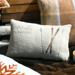 Coussin Et Housse|STOF Coussin rectangulaire fausse fourrure (30 x 50 cm) Wildforest Ecru