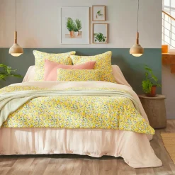 Coussin Et Housse|EMINZA Coussin rectangulaire gaze de coton (40 x 60 cm) Abigaël Jaune