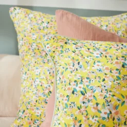 Coussin Et Housse|EMINZA Coussin rectangulaire gaze de coton (40 x 60 cm) Abigaël Jaune