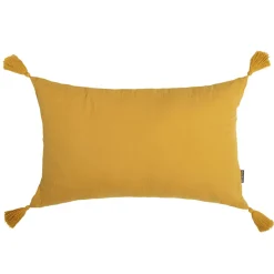 Coussin Et Housse|EMINZA Coussin rectangulaire gaze de coton (40 x 60 cm) Gaïa Jaune safran