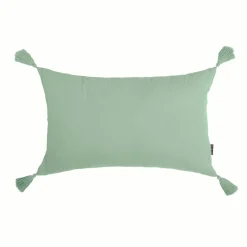 Coussin Et Housse|EMINZA Coussin rectangulaire gaze de coton (40 x 60 cm) Gaïa Vert Eucalyptus