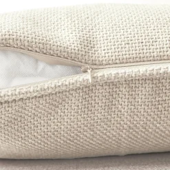 Coussin Et Housse|EMINZA Coussin rectangulaire tissé (40 x 60 cm) Alba grège Beige