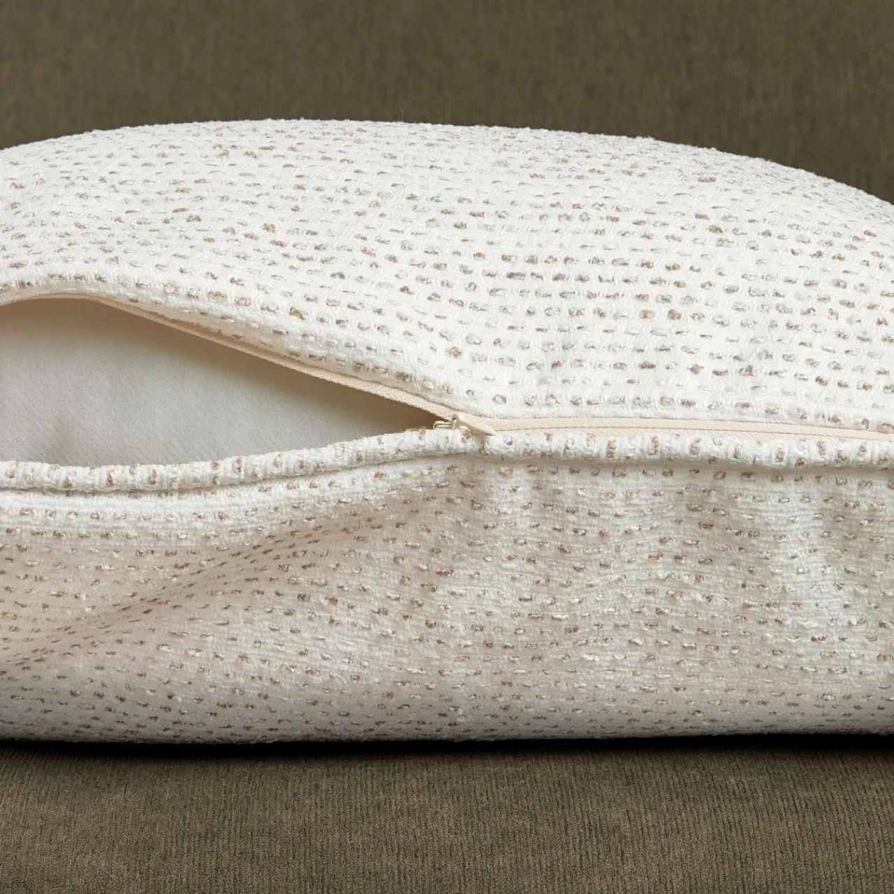 Coussin Et Housse|EMINZA Coussin rectangulaire tissé (40 x 60 cm) Oscar Ivoire