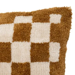 Coussin Et Housse|Atmosphera, cru017dateur d'intu017drieur Coussin rectangulaire tufté (38 x 58 cm) Damier Jaune ocre