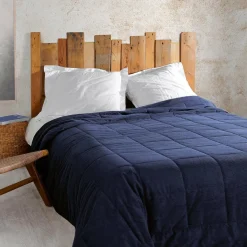 Couvre-Lit Et Édredon|LINDER Couvre lit matelassé (230 x 250 cm) Vercors Bleu marine