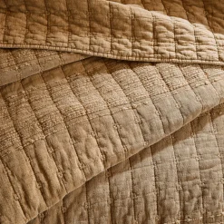 Couvre-Lit Et Édredon|EMINZA Couvre-lit coton matelassé (220 x 240 cm) Lena Camel