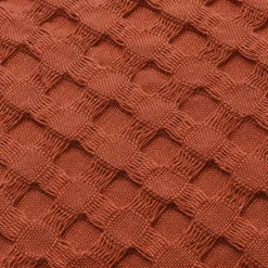 Plaid Et Jeté|Couvre-Lit Et Édredon|EMINZA Couvre-lit coton nid d'abeille (220 x 250 cm) Maya Terracotta