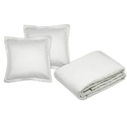 Couvre-Lit Et Édredon|STOF Couvre-lit matelassé avec deux taies d'oreiller (260 x 240 cm) Cléo Ecru