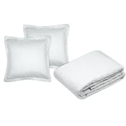 Couvre-Lit Et Édredon|STOF Couvre-lit matelassé et deux taies d'oreiller (240 x 220 cm) Cléo Blanc