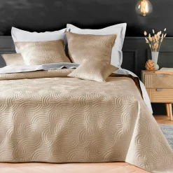 Couvre-Lit Et Édredon|douceur d'intu017drieur Couvre-lit matelassé et deux taies d'oreiller (240 x 260 cm) Solange Beige