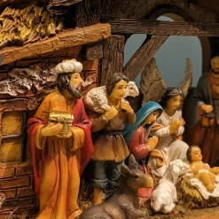 Crèche De Noël|KAEMINGK Crèche de Noël complète et lumineuse (H15 cm) Sainte-Julia