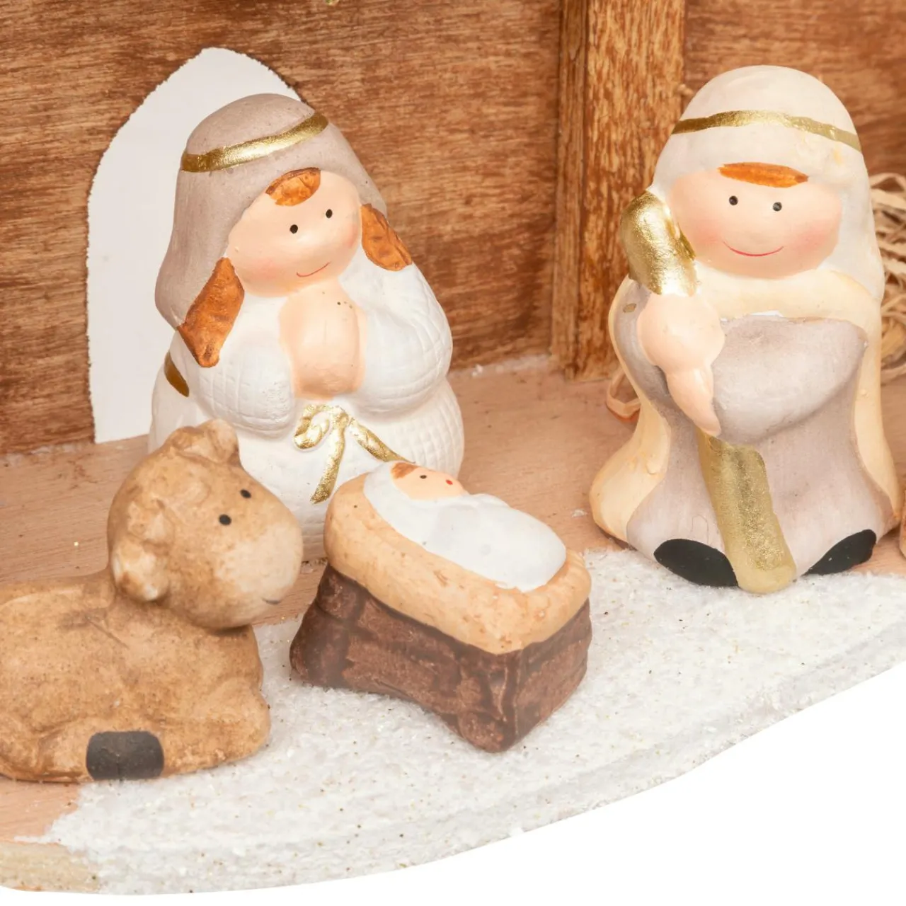 Crèche De Noël|JJA Crèche de Noël complète (H16 cm) Saint-Amaury Or
