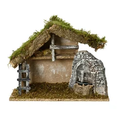 Crèche De Noël|KAEMINGK Crèche de Noël vide avec fontaine (H24 cm) Sainte-Albane Naturel
