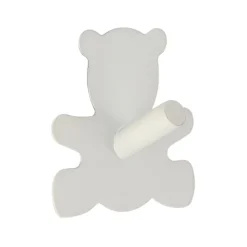 Rangement Salle De Bain|TENDANCE Crochet adhésif 3M acier inoxydable (H15 cm) Ourson Blanc