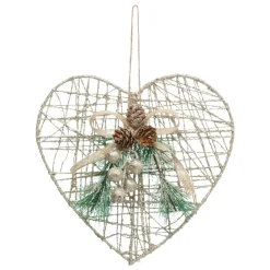 Déco Et Objet De Noël|FEERIC LIGHTS Cœur de Noël à suspendre (H22 cm) Amour Pailleté Or