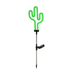 Luminaire Jardin|Eclairage Extérieur|KAEMINGK Décoration lumineuse Solaire à piquer au sol (H73 cm) Cactus néon Vert