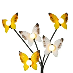 Luminaire Jardin|Eclairage Extérieur|KAEMINGK Décoration lumineuse Solaire à piquer au sol (H60 cm) Papillons et blanc chaud Jaune
