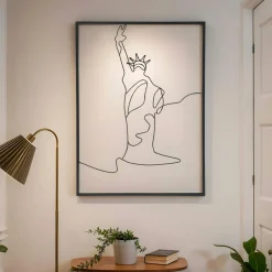 Toile, Cadre, Déco Murale|EMINZA Décoration murale en métal (H80 cm) Statut de la Liberté Noir