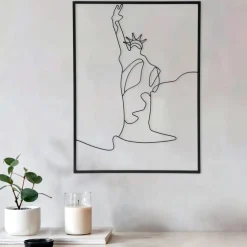 Toile, Cadre, Déco Murale|EMINZA Décoration murale en métal (H40 cm) Statut de la Liberté Noir