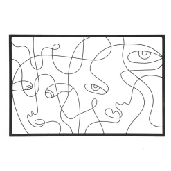 Toile, Cadre, Déco Murale|EMINZA Décoration murale en métal (90 x H60 cm) Poker face Noir