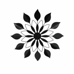 Toile, Cadre, Déco Murale|EMINZA Décoration murale en métal (D71 cm) Fleur Noir