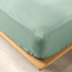 Drap Housse|DOUCEUR D'INTERIEUR Drap housse coton bio (180 x 200 cm) Biolina Vert sauge