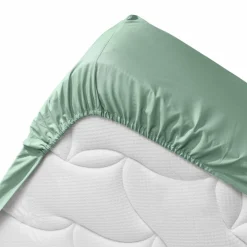 Drap Housse|DOUCEUR D'INTERIEUR Drap housse coton bio (180 x 200 cm) Biolina Vert sauge