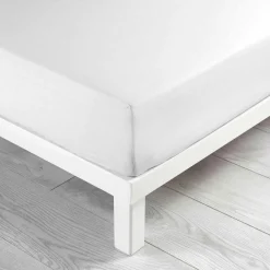 Drap Housse|DOUCEUR D'INTERIEUR Drap housse coton lavé (140 x 190 cm) Linette Blanc