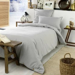 Drap Housse|EMINZA Drap housse flanelle de coton (90 x 190 cm) Théa Gris clair