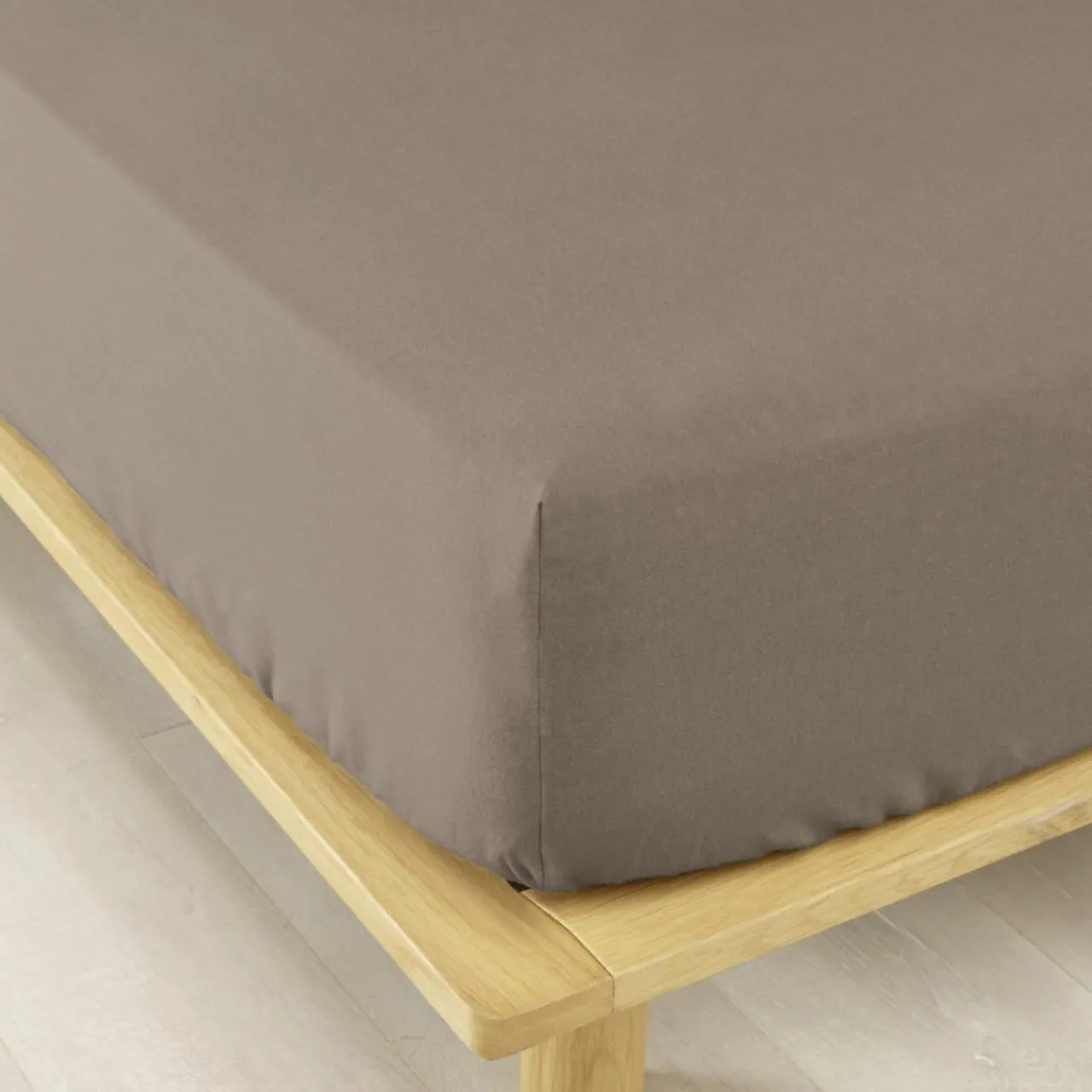 Drap Housse|EMINZA Drap housse flanelle de coton (140 x 190 cm) Nina Ficelle