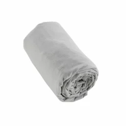 Drap Housse|EMINZA Drap housse flanelle de coton (90 x 190 cm) Nina Gris clair