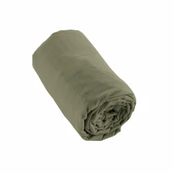 Drap Housse|EMINZA Drap housse flanelle de coton (140 x 190 cm) Nina Vert romarin