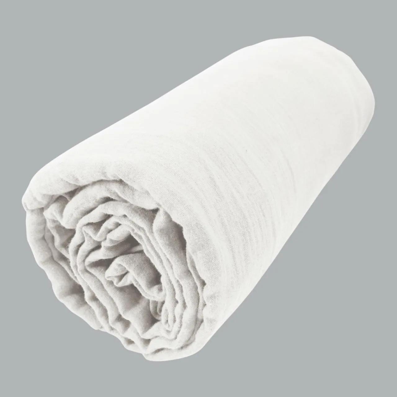 Drap Housse|EMINZA Drap housse gaze de coton (140 x 200 cm) Gaïa chantilly Blanc