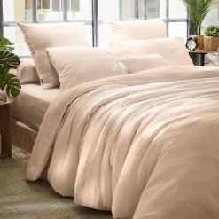 Drap Housse|EMINZA Drap housse gaze de coton (200 x 200 cm) Gaïa Rose poudré