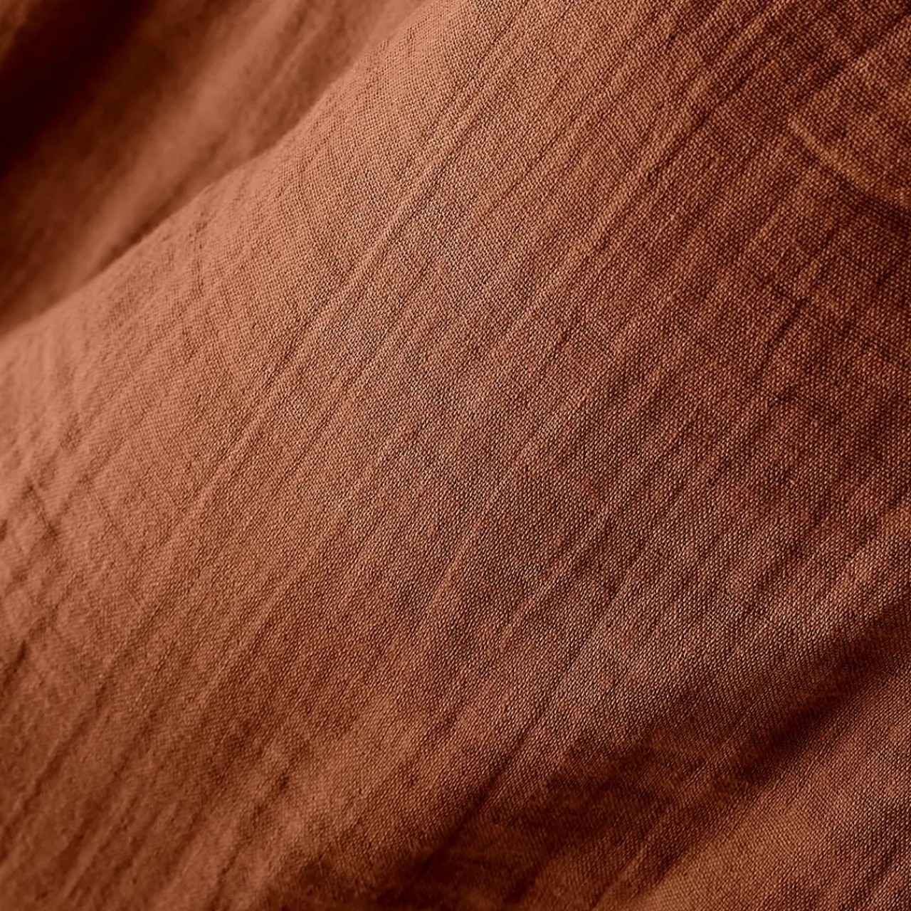 Drap Housse|EMINZA Drap housse gaze de coton (140 x 200 cm) Gaïa Terracotta