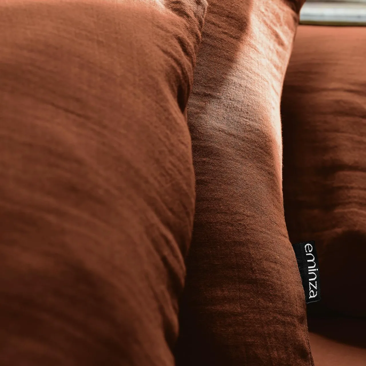 Drap Housse|EMINZA Drap housse gaze de coton (140 x 200 cm) Gaïa Terracotta