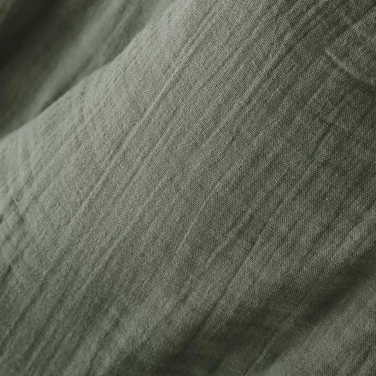 Drap Housse|EMINZA Drap housse gaze de coton (90 x 190 cm) Gaïa Vert romarin