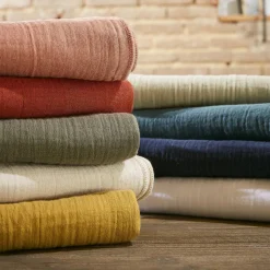 Drap Housse|EMINZA Drap housse gaze de coton (90 x 200 cm) Gaïa Rose poudré