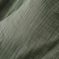 Drap Housse|EMINZA Drap housse gaze de coton (200 x 200 cm) Gaïa Vert romarin