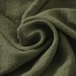 Drap Housse|EMINZA Drap housse lin lavé (160 x 200 cm) Louise Vert romarin