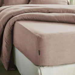 Drap Housse|EMINZA Drap housse lyocell Tencel™ lavé (160 x 200 cm) Olivia blush Rose