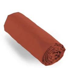Drap Housse|EMINZA Drap housse percale de coton (90 x 200 cm) Cali Terracotta