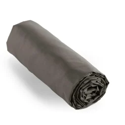 Drap Housse|EMINZA Drap housse percale de coton (200 x 200 cm) Cali Gris Anthracite